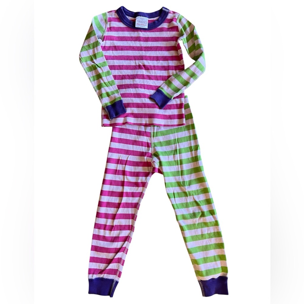 HANNA ANDERSSON Mix It Up Long John Striped Pajamas in Organic Cotton Size 5